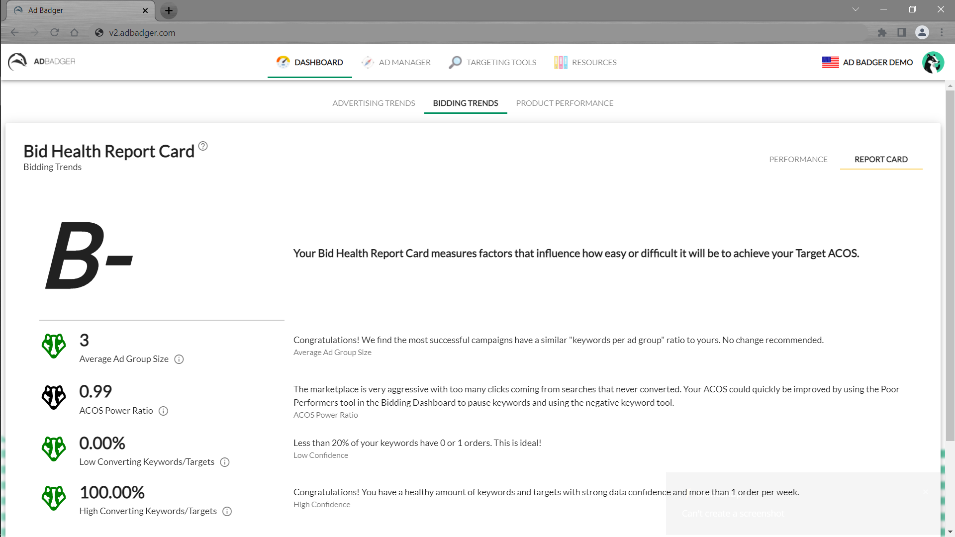 screenshot of Ad Badger